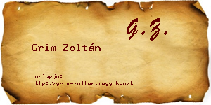Grim Zoltán névjegykártya